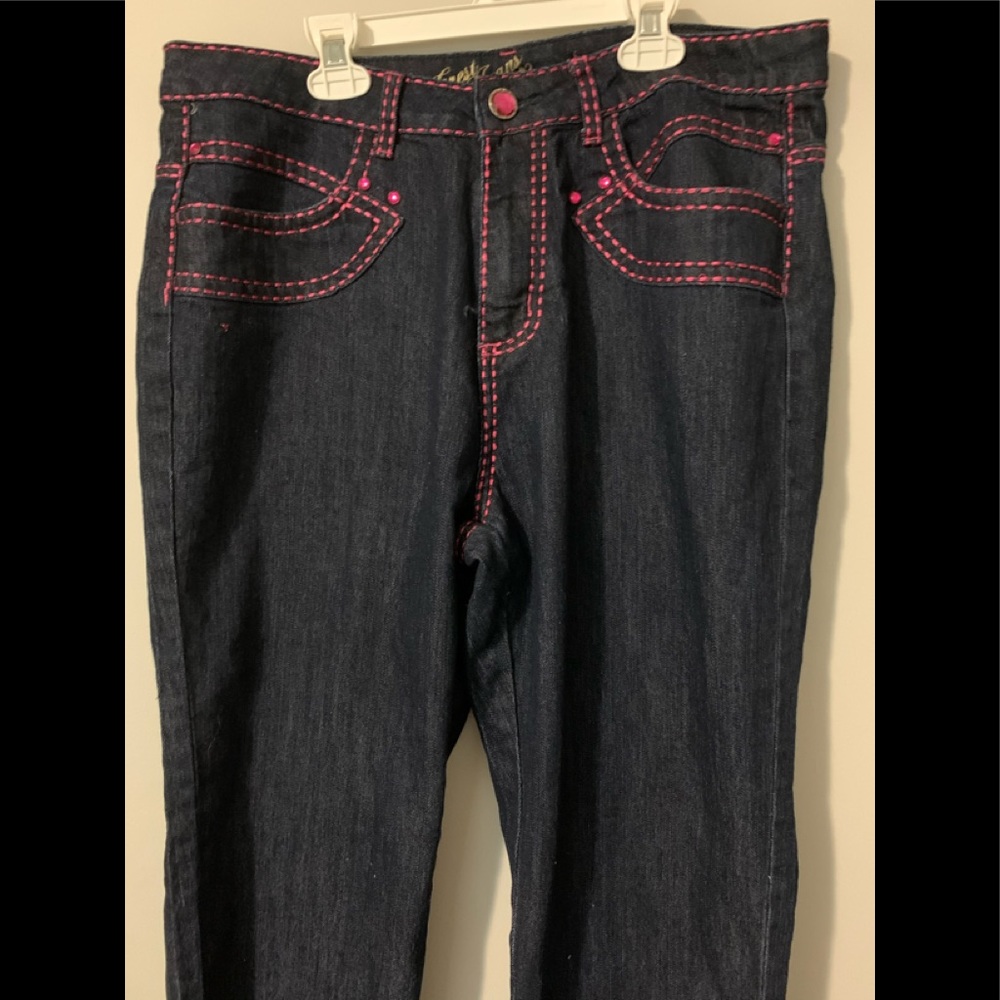 Y2k Pink Gem Jeans Straight fit jeans